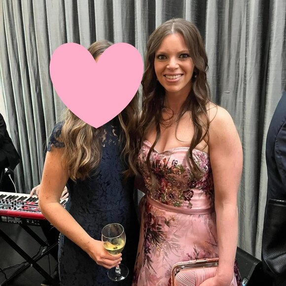 STUNNING Marchesa Notte Pink Floral Print Organza High-Low Gown Size 8 - Picture 3 of 10